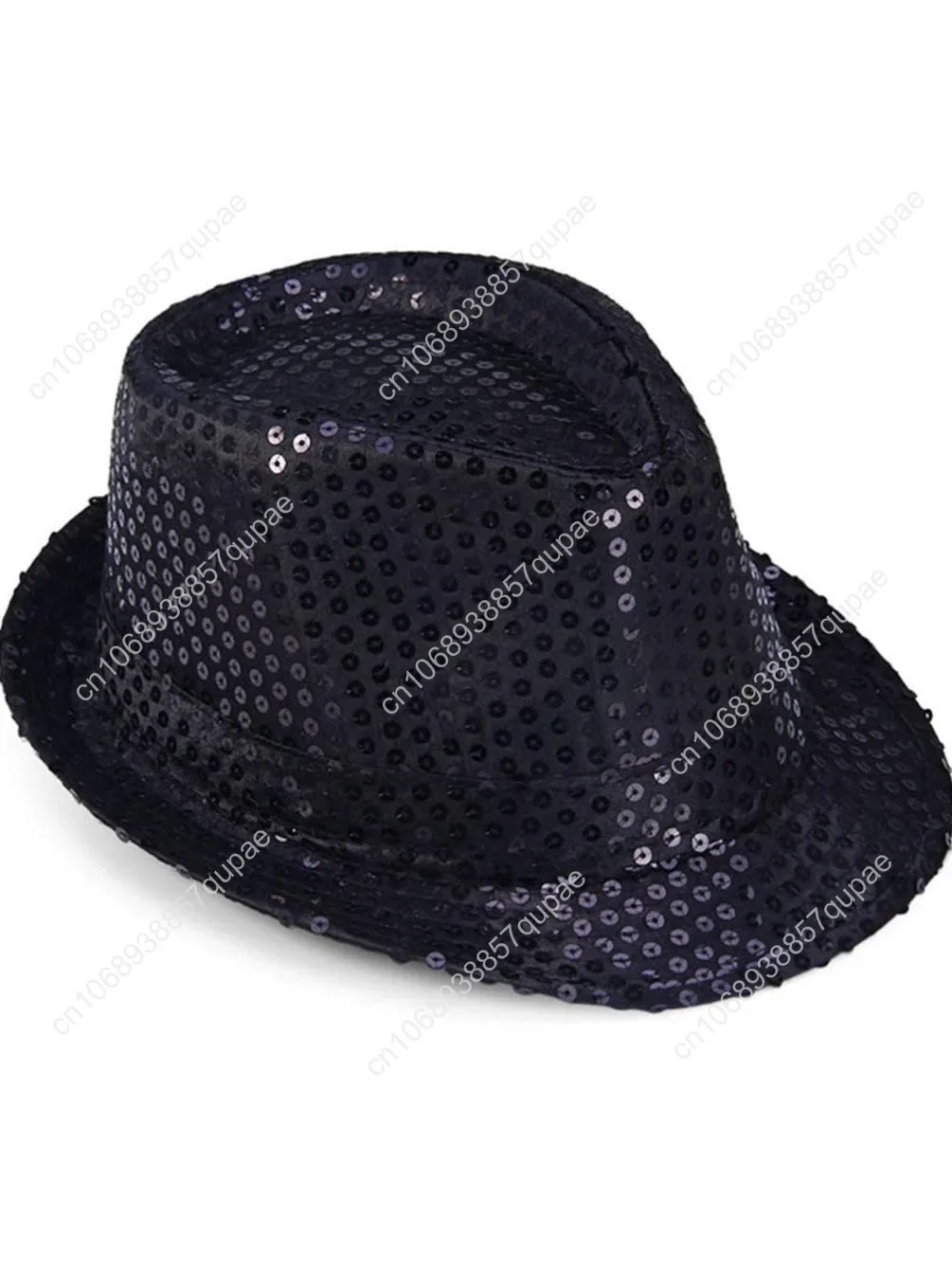 

GALPADA Jazz Hat Sequined Fedora Hat 2PCS Magician Hip Hop Costume Party Hat Halloween Dress up Props for Adults