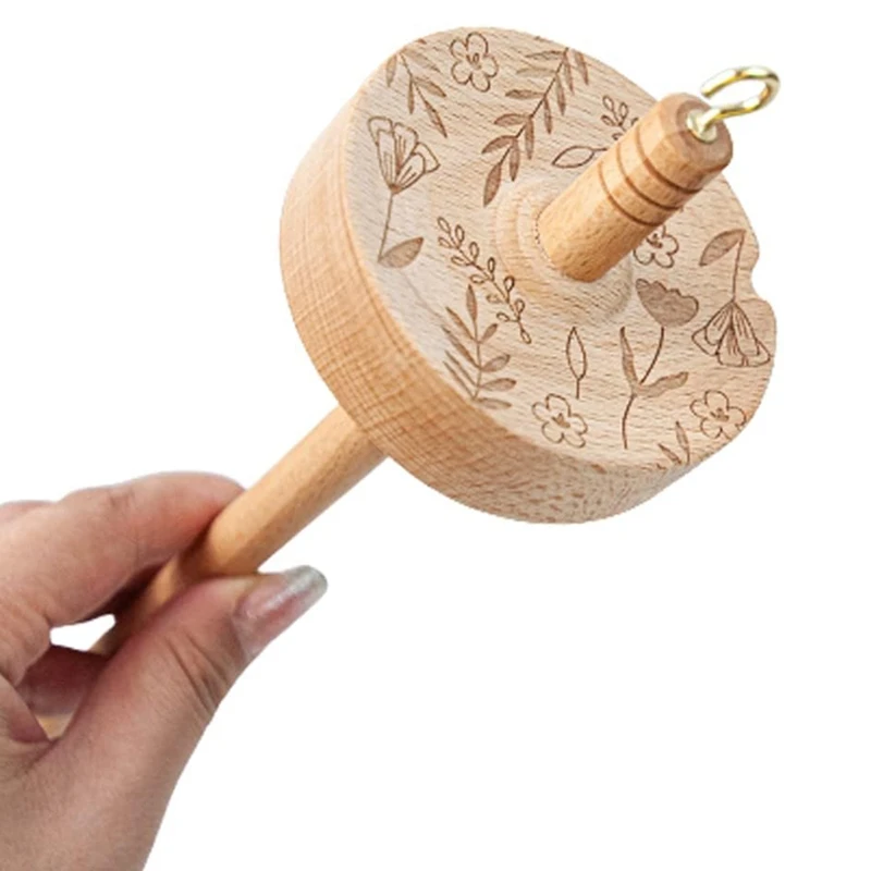 Drop Spindle Yarn Tool,Wooden Hardwood Spinner Wheel for Beginners & Advanced, Perfect for Yarn Making and Sewing-A62I - view 2