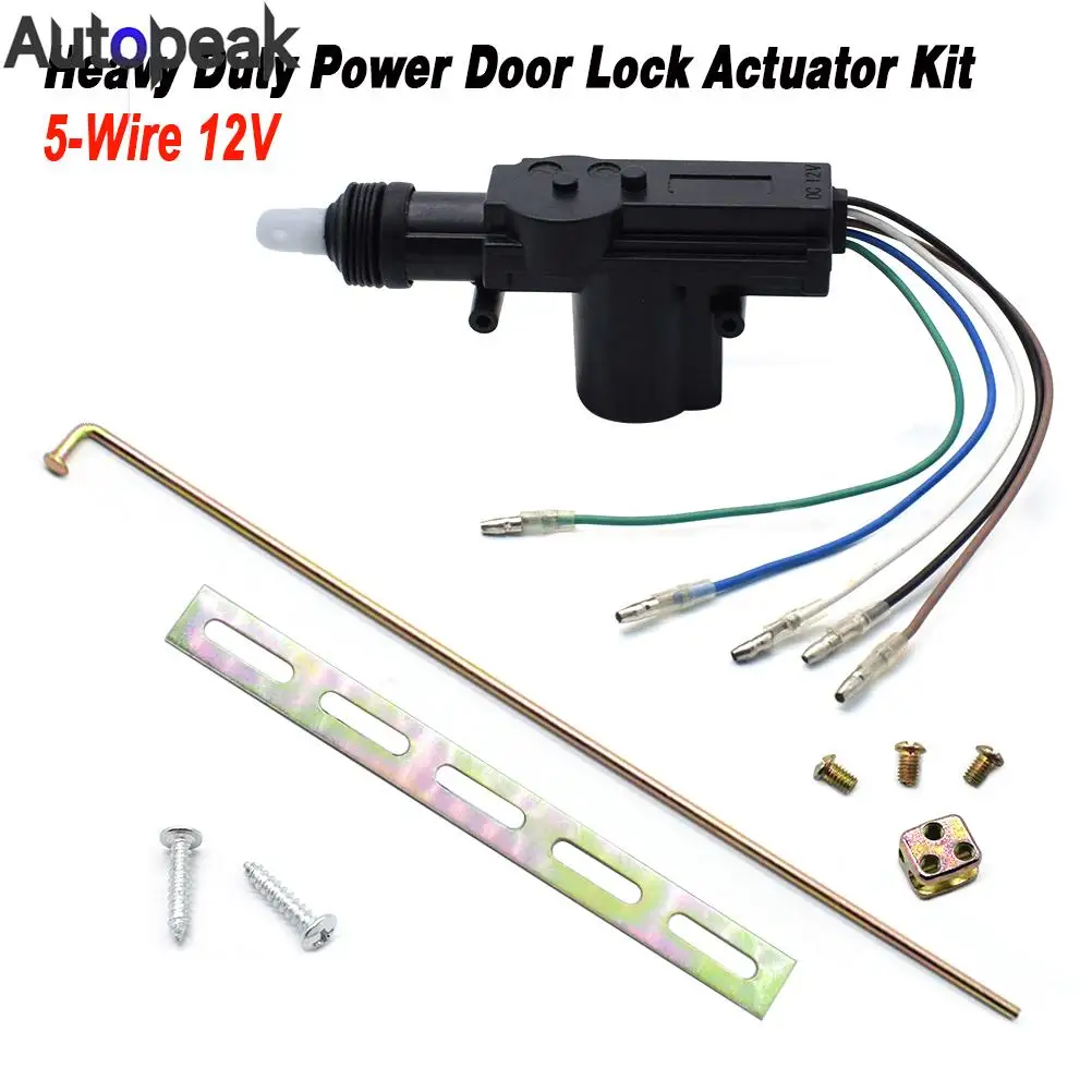 Universal Power Door Lock Actuator Motor 5 Wire 12V Car Locking System Alarm Entry System Keyless Single Gun Type Kit Auto DIY