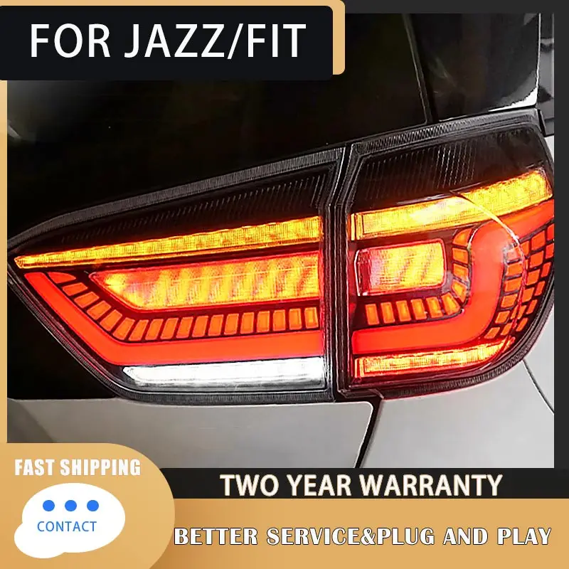 Car Tail light for Honda JAZZ Fit 2020 2021 LED Taillight with DRL+Reverse+Brake rear