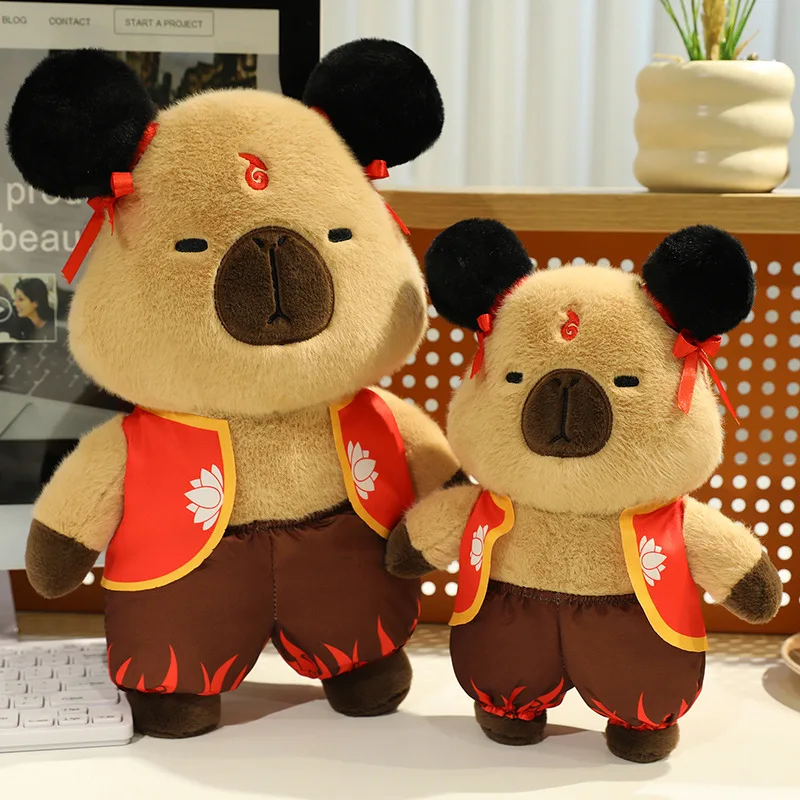 30/40cm 코스프레 브라운 Capybara 플러시 베개 박제 만화 그림 옷을 입은 동물 부드러운 Appeasing 생일 선물