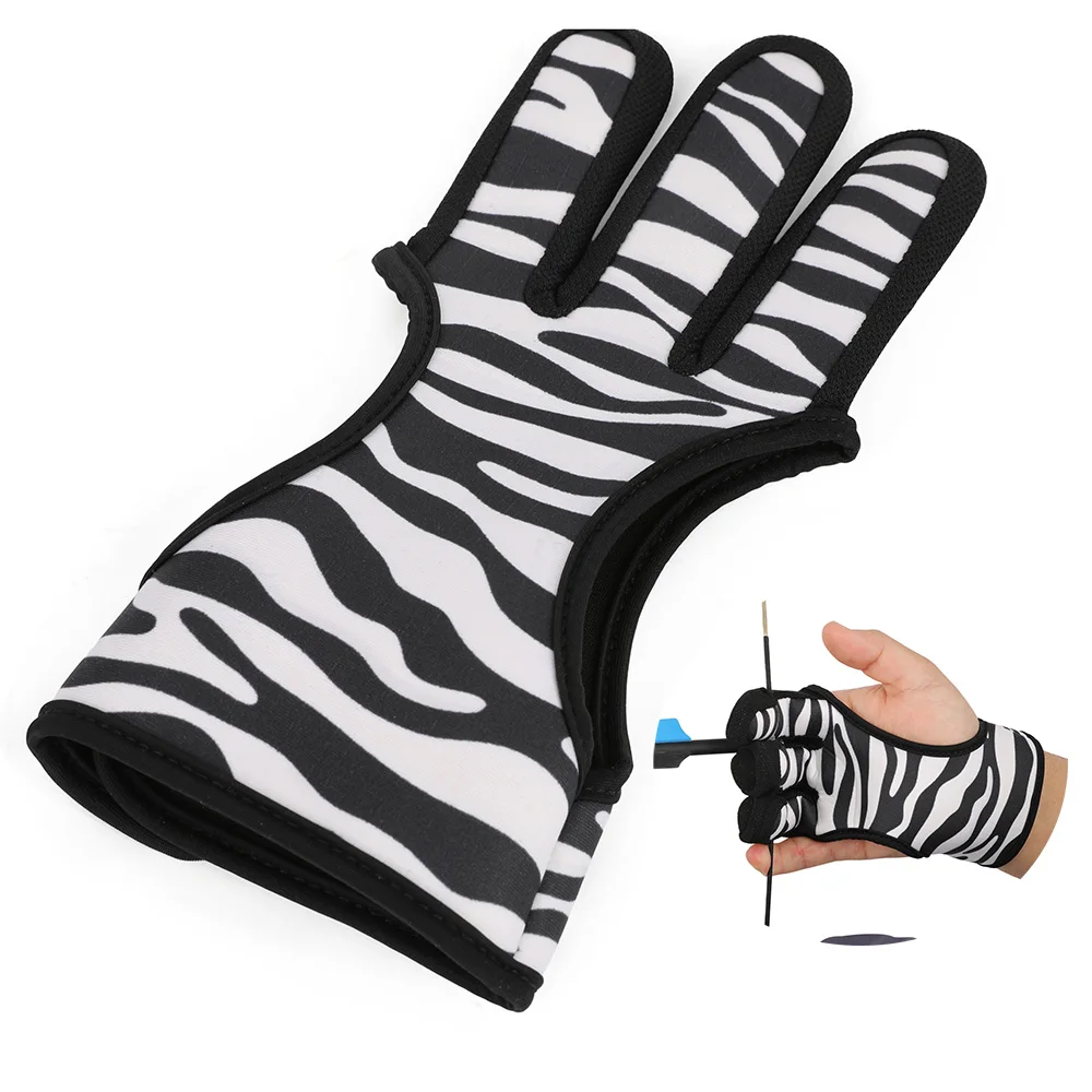 

Diving Fabric Finger Tab 3 Fingers Guard Camo/Stripe Protective Gear for Archey Bow Shooting Hunting Target Outdoor Sports Acc
