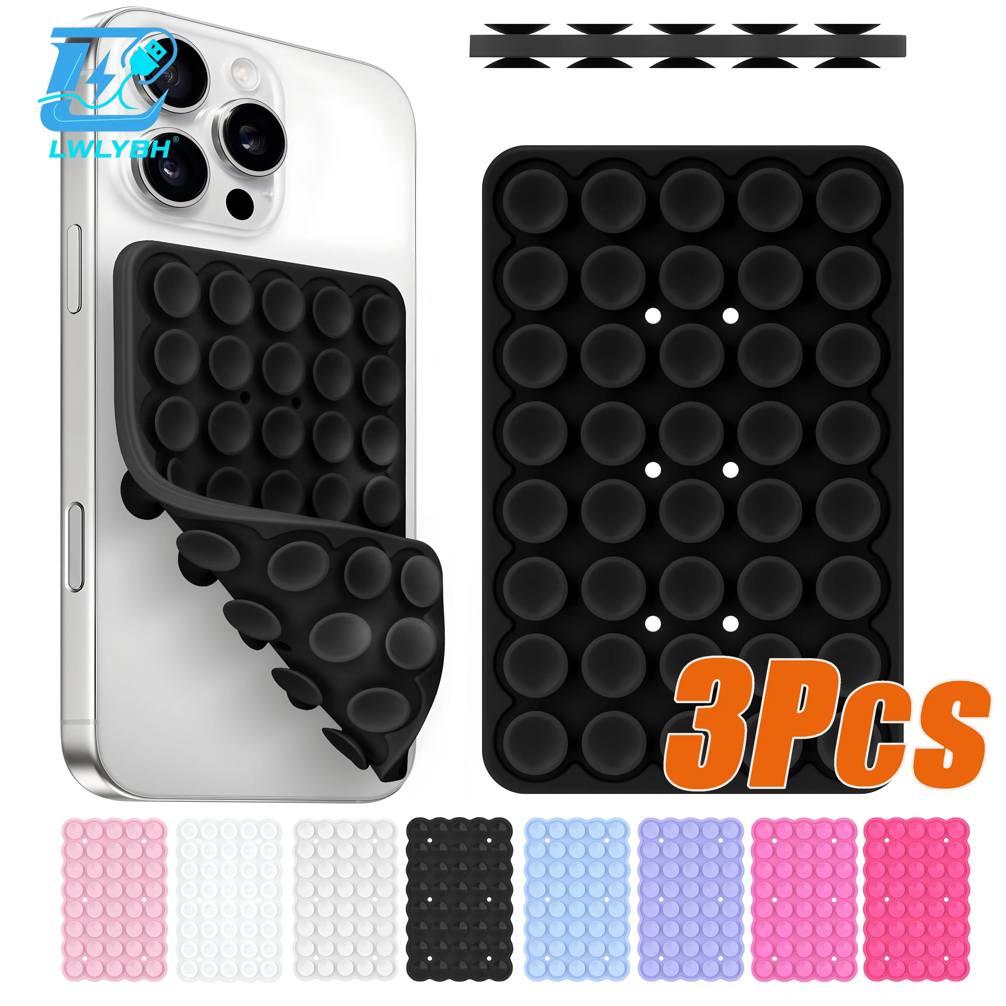 Ventosa in silicone Supporto per telefono Dispositivo mobile antiscivolo fisso multifunzionale Ventosa in gomma per telefono staccabile su due lati