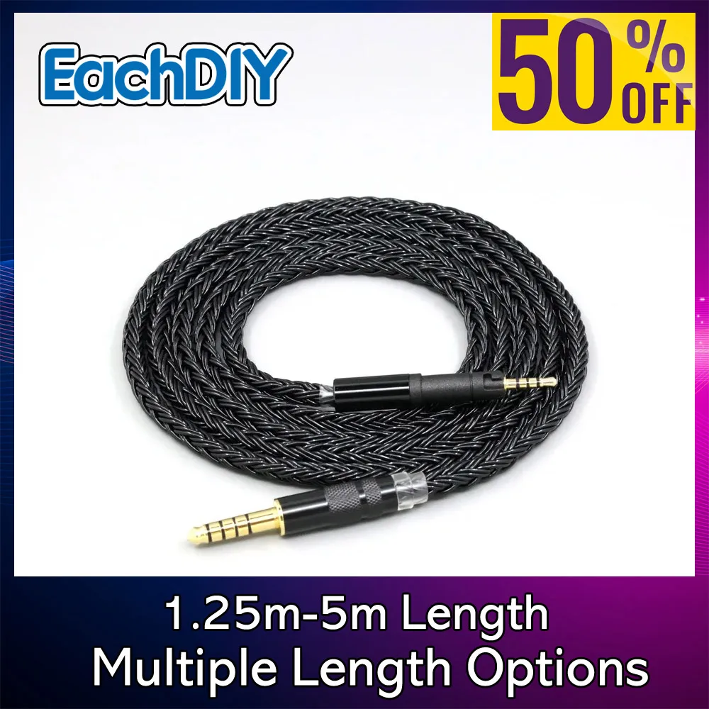 

16 Core Black Braided Earphone Cable For Sennheiser HD599 HD569 HD 560S HD559 hd560s Headphone 8860