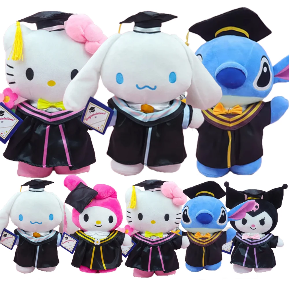 

Милые плюшевые игрушки Sanrio: Синаморолл, Май Мелоди, Куроми, Хелло Китти. Мягкие плюшевые куклы для выпускников. Кавайные подарки на выпускной.