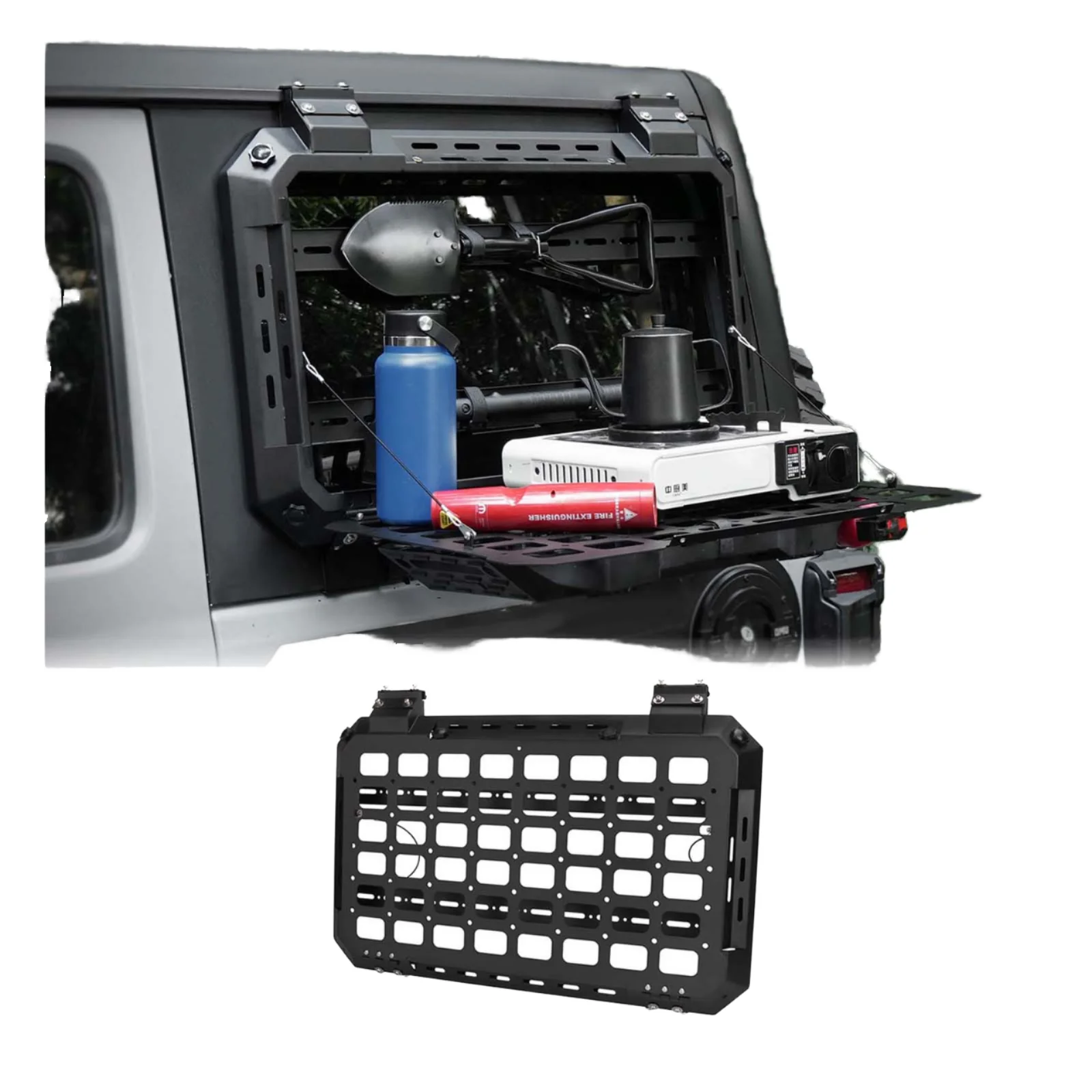 Alloy Exterior Rear Window Glass Armor Cover For Jeep Wrangler JL