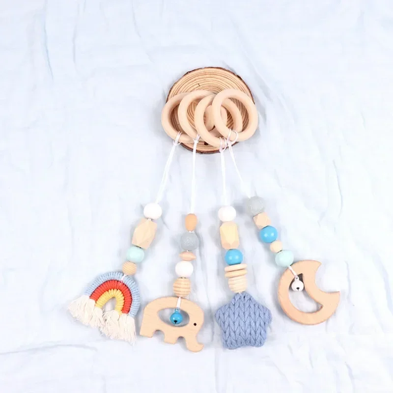 

Nordic Child Gym Play Frame Wooden Infant Nursery Sensory Ring-Pull Teething Nursing Rattle Toys Gifts Infant Home Room Decor