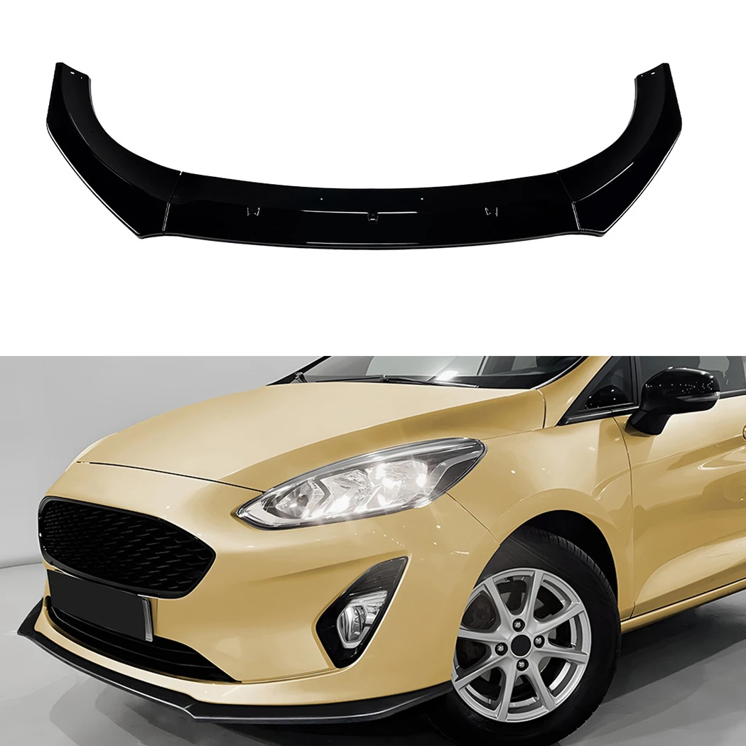 

Передний спойлер-диффузор (накладка на бампер) для Ford Fiesta MK8 Standard Edition 2018-2021, ABS, тюнинг-комплект