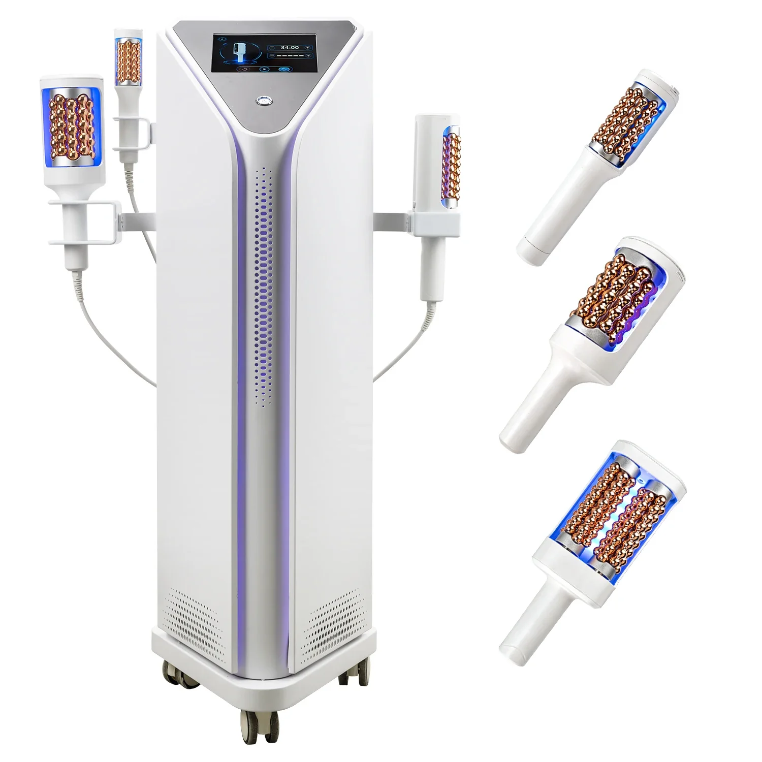 3 Handle Roller Massage Machine 360 Intelligent Rotation Meridian Dredging Cellulite Reduction Circulation Support Body