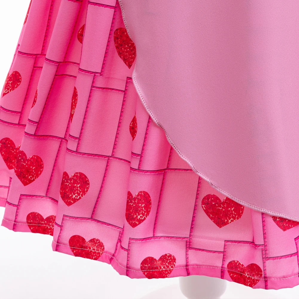 Mädchen Rise Rotes Kostüm Bridget Rosa Prinzessin Kleid mit Zubehör für Film Cosplay Halloween Karneval Geburtstag Party Outfit – Detail 12