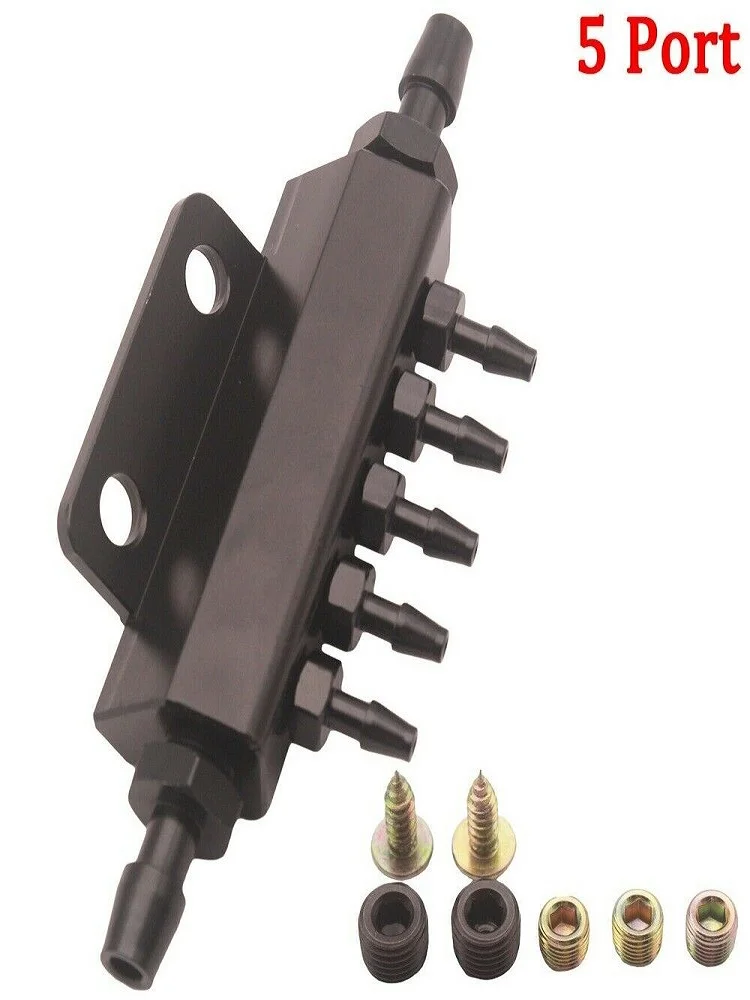 

5 Port Car Vacuum Block Intake Manifold Fuel Gas Wastegate Turbo Boost Black