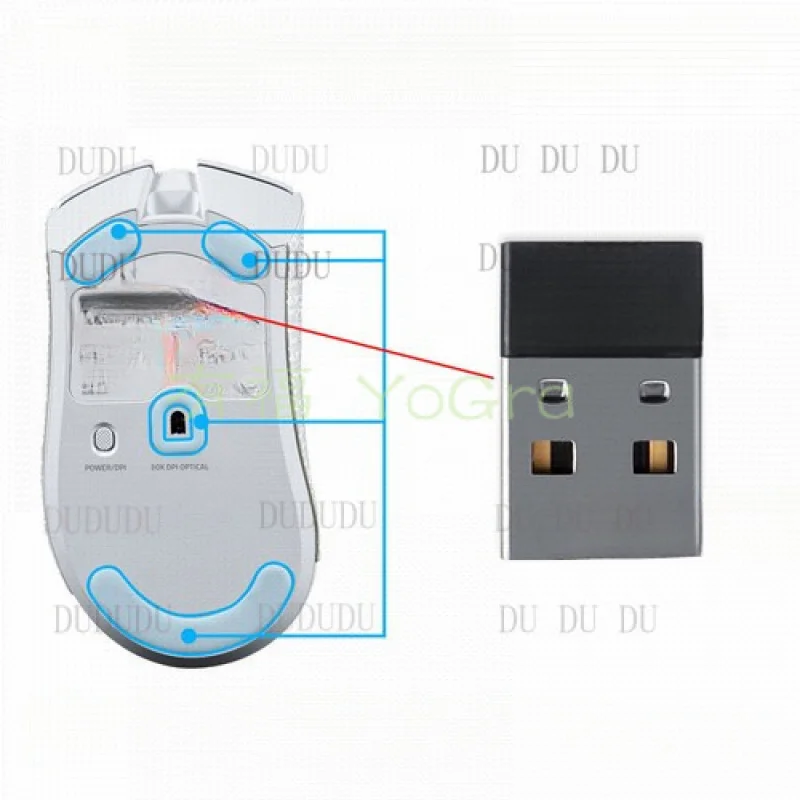 D  USB Dongle Receiver for Razer DeathAdder V3 Pro Wireless Gaming Mouse Adapter