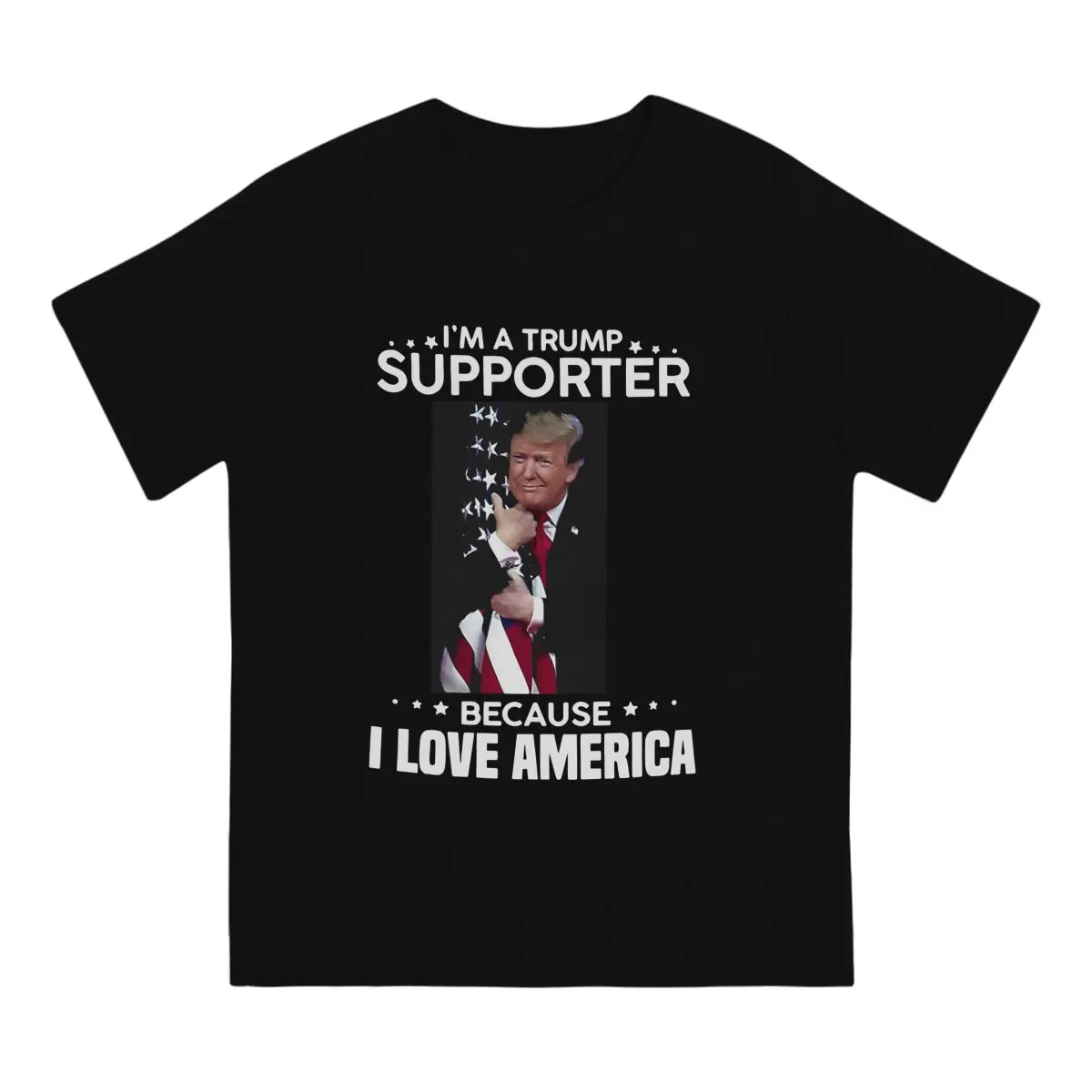 Men's I'm A TRUMP SUPPORTER THE SHERT T Shirts I support trump 100% Cotton Clothing Awesome Short Sleeve Crewneck Tee Shirt