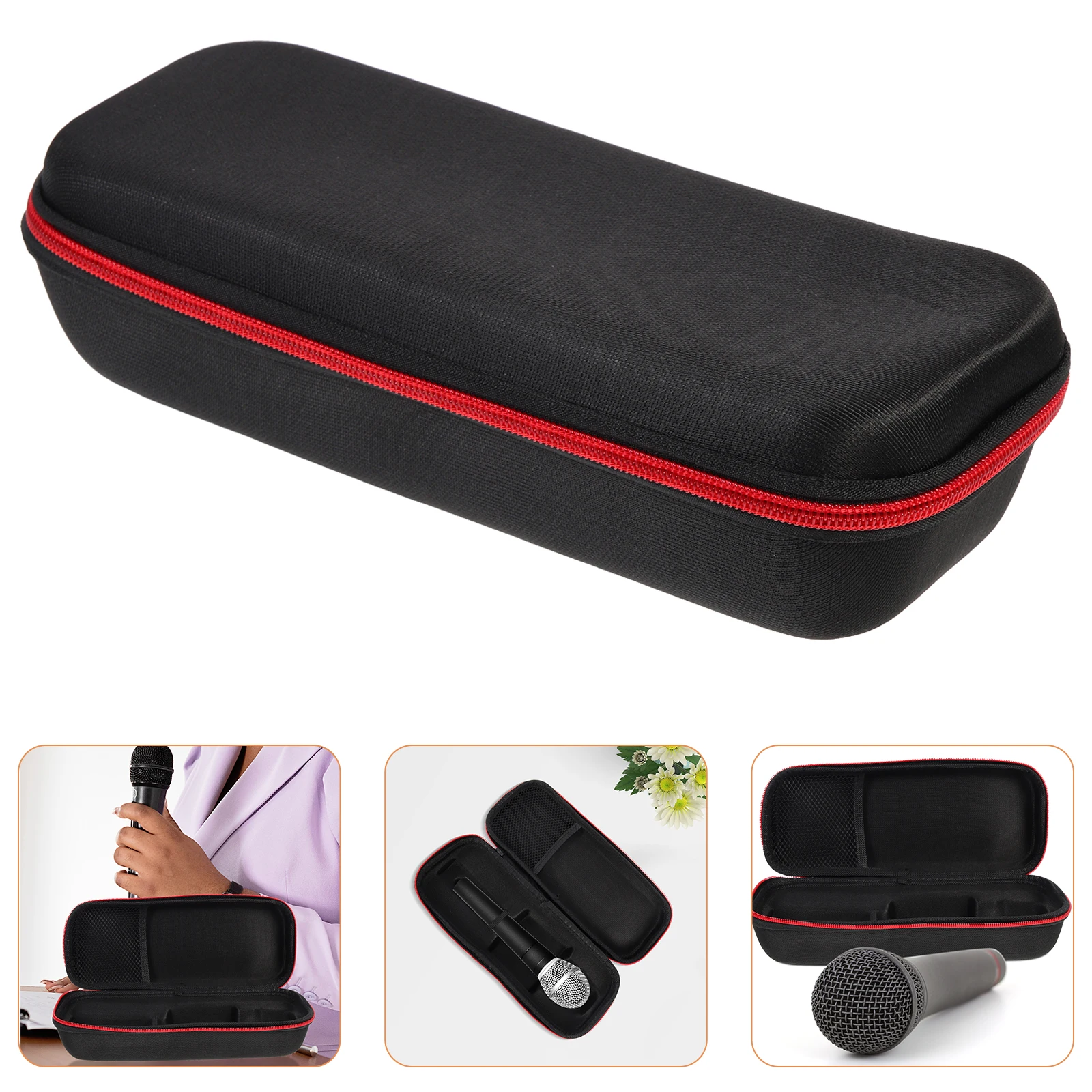 

Microphone Storage Bag High Capacity Carrying Case for Microphones Travel Container Black Lightweight Portable Mesh Bag Digital
