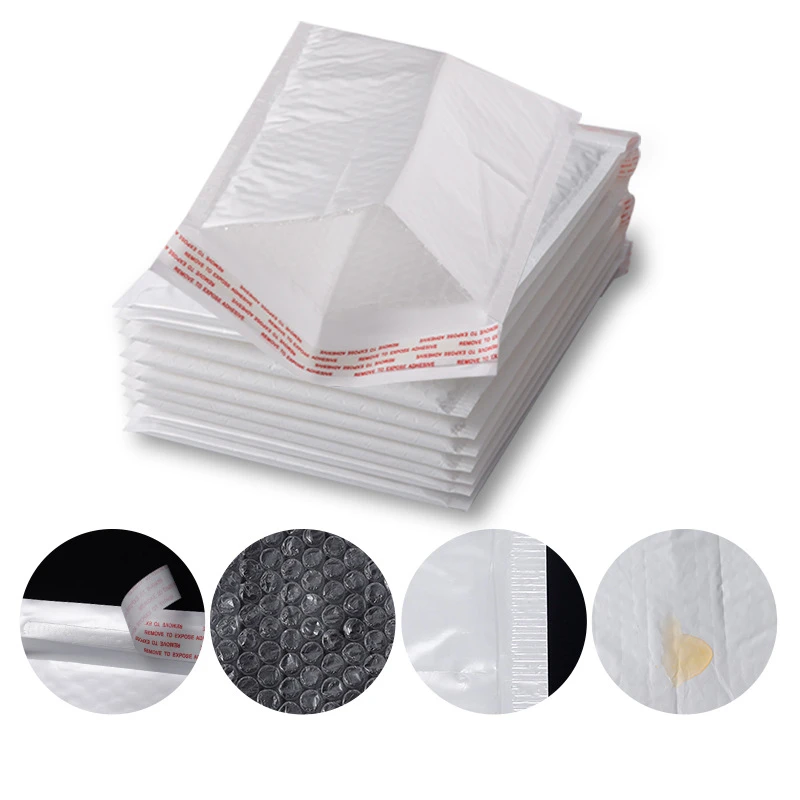 100Pcs/Lot Bubble Envelope bag white Bubble PolyMailer Self Seal mailing bags Padded Envelopes For Magazine Lined Mailer