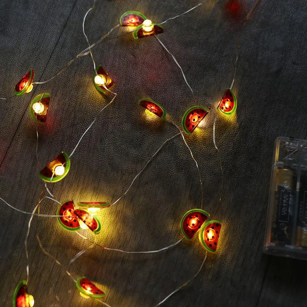 2M 20Led LED Watermelon String Lights Creative Colorful Fruit Night Lights Cute Fruit Colored Lights Birthdays Parties Wedding