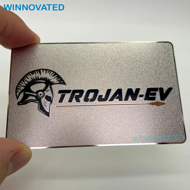 Customized product Original Factory Antique 0.5MM 0.8MM Brushed Blank Metal Card With Logo