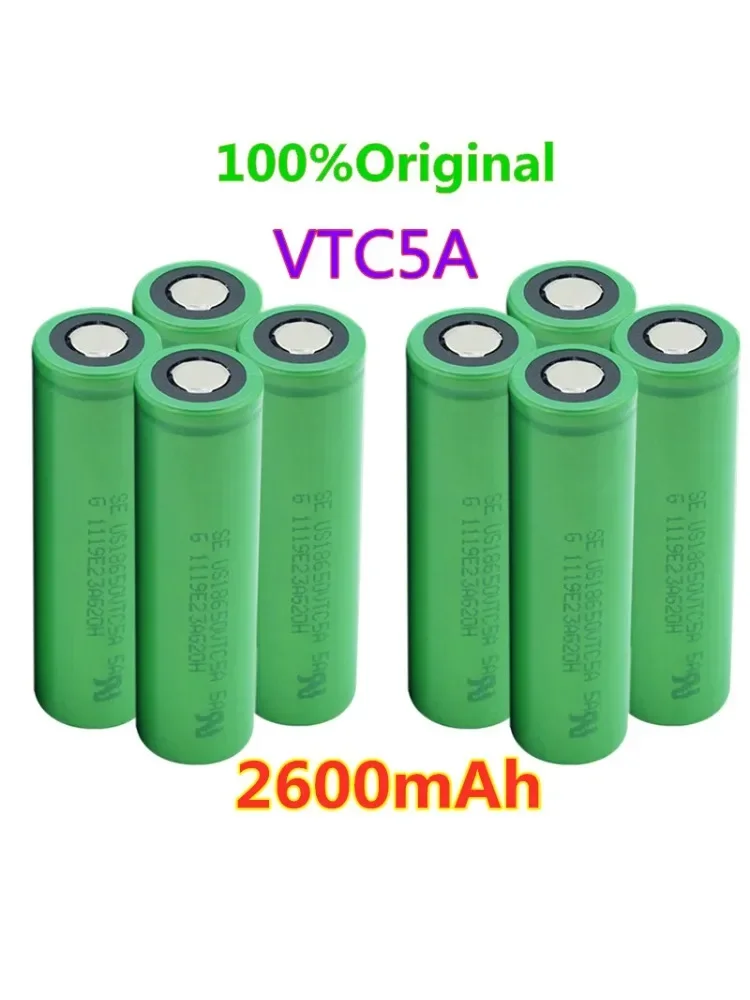 2024 New 10 3.7V Rechargeable US18650 VTC5 2600mAh VTC5 18650 Battery Replacement 3.7V 2600mAh 18650 Battery