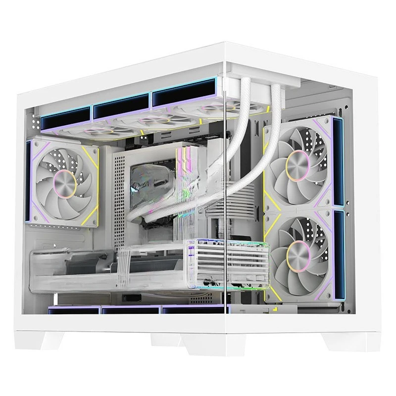 Sea view room full side through chassis tempered glass supports 360 water-cooled game e-sports