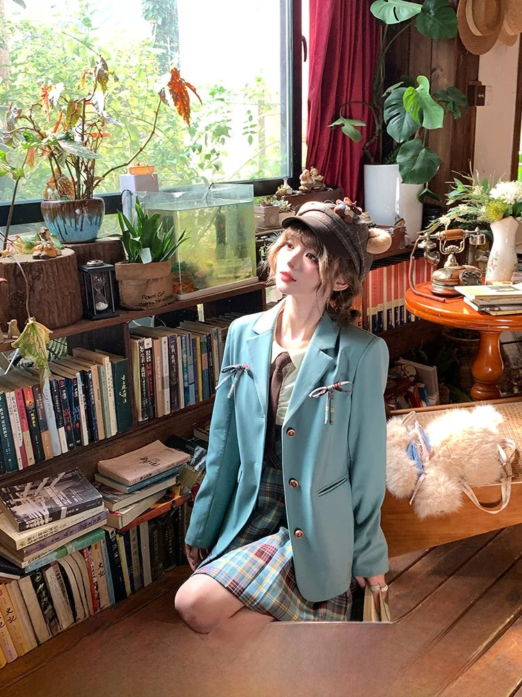 

Женский костюм Academy Sle: пиджак для школы и повседневной носки, из полиэстера, с длинными рукавами, стандартной длины, модная верхняя одежда