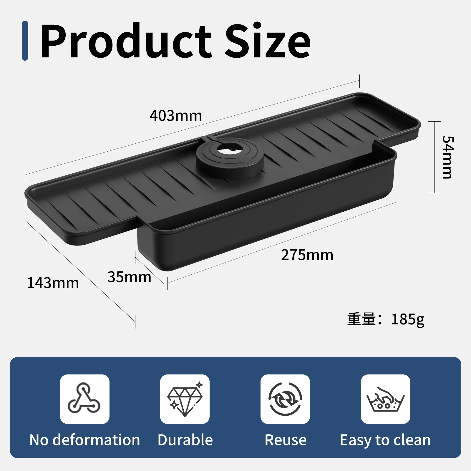 Kitchen Silicone Faucet Mat Sink Splash Drain Pad Bathroom Countertop Protector Soap Sponge Drainer Tray Kitchen Accessories