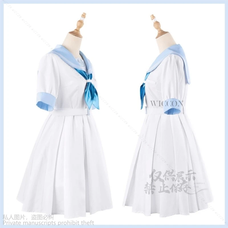 Vtuber Tokoyami Towa Yukihana Lamy Cosplay Traje, membro Honeyworks, vestido branco e azul, uniforme escolar JK para mulher, terno de festa adorável