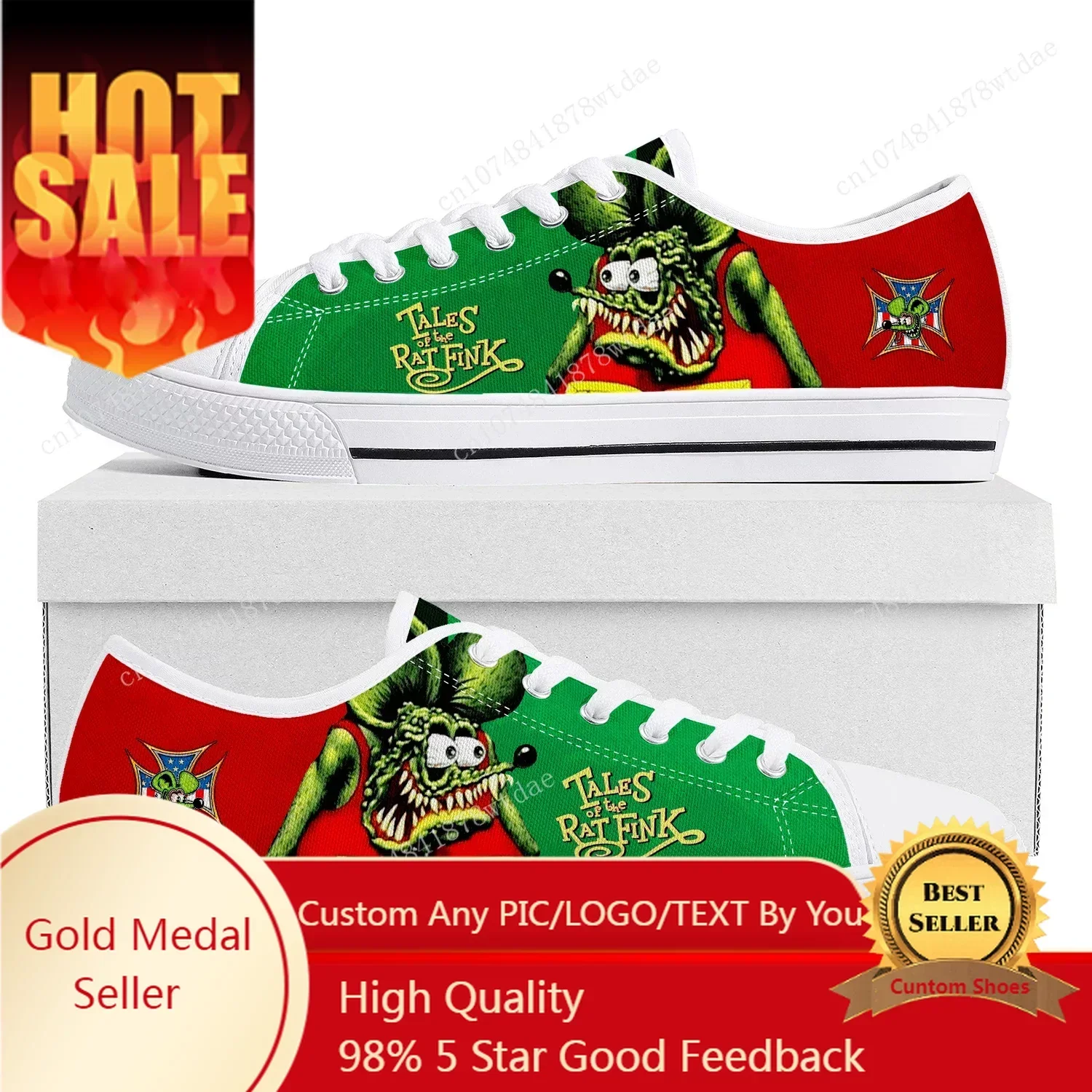 

Tales Of The Rat Fink Low Top Sneakers Womens Mens Teenager High Quality Canvas Sneaker Couple Comics Manga Custom Made Shoes