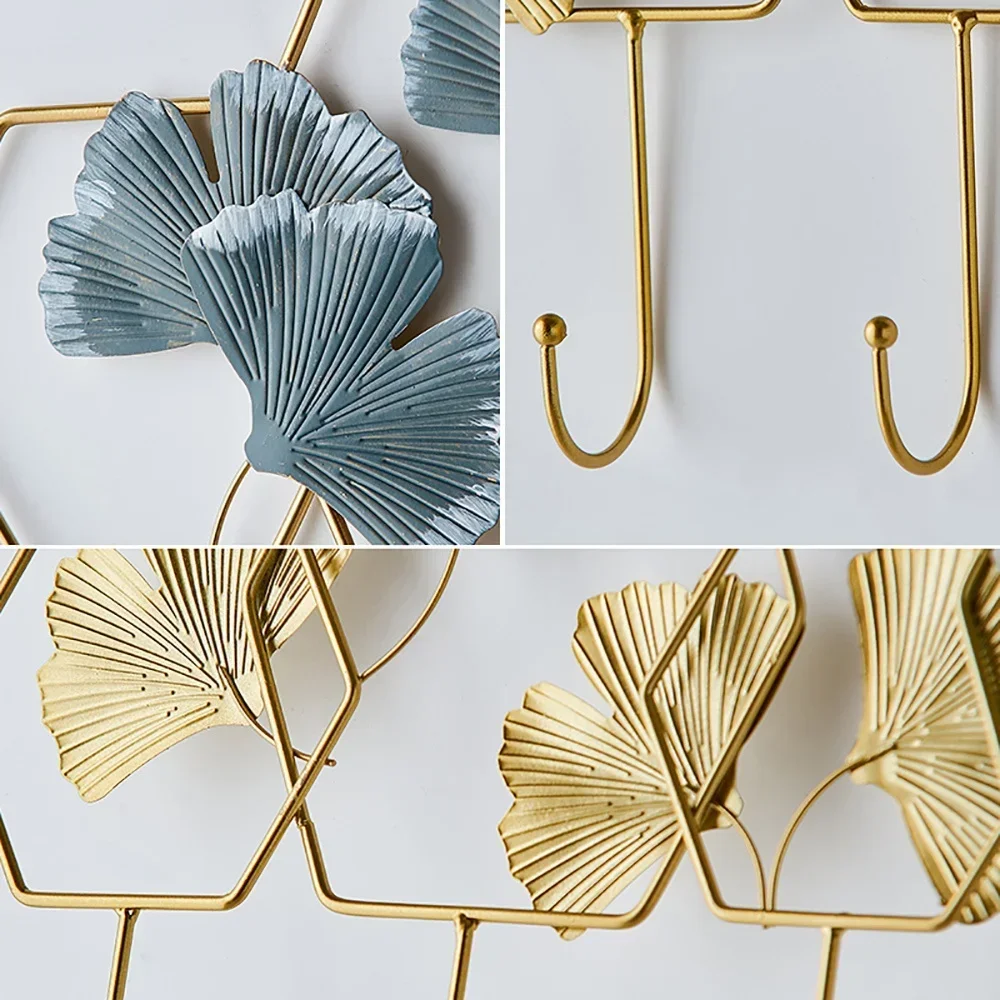 

Modern Hook Metal Gold Ginkgo Leaf Hook Key Holder Wall Hooks Leaves Bathroom Wall Hooks Decorative Minimalist Home Decor