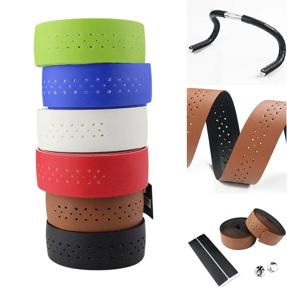 

Bike Accessories PU Leather Bicycle Handlebar Tape Non-slip Waterproof Bike Perforated Belt Breathable Handle Bar Wrap Straps