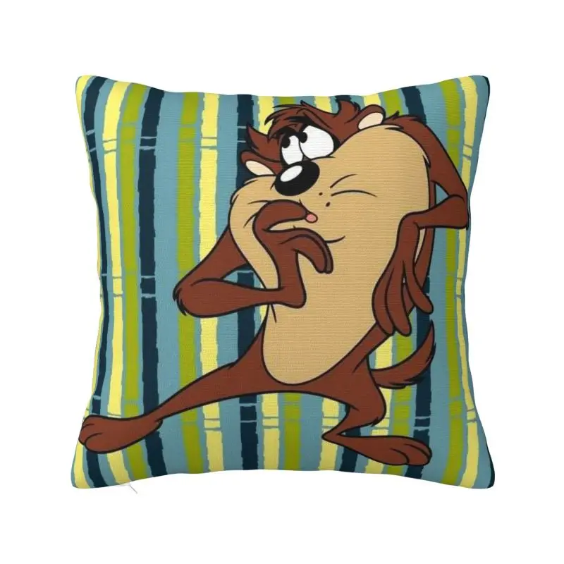 Custom Taz Tasmanians Devils Square Pillow Case Home Decorative Cushion Cover Throw Pillow for Sofa Double-sided Printing