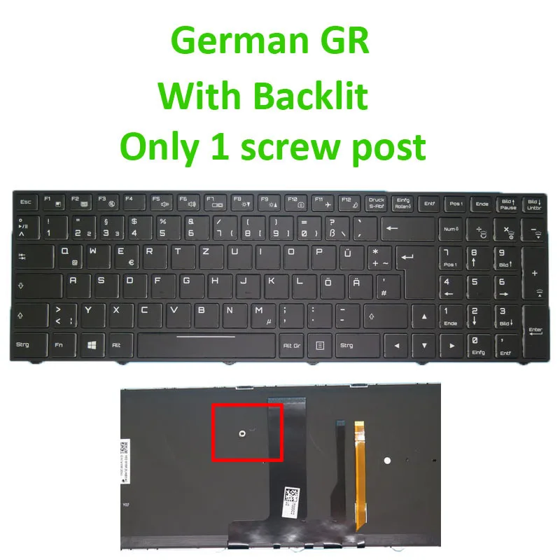 

GR RU RGB Backlit Keyboard CVM15F26D0J430E 6-80-N85H0-072-1 CVM15F26D0J430J3 6-80-N85K0-07A-1 CVM15F23SUJ430V 6-80-N85H0-281-1D