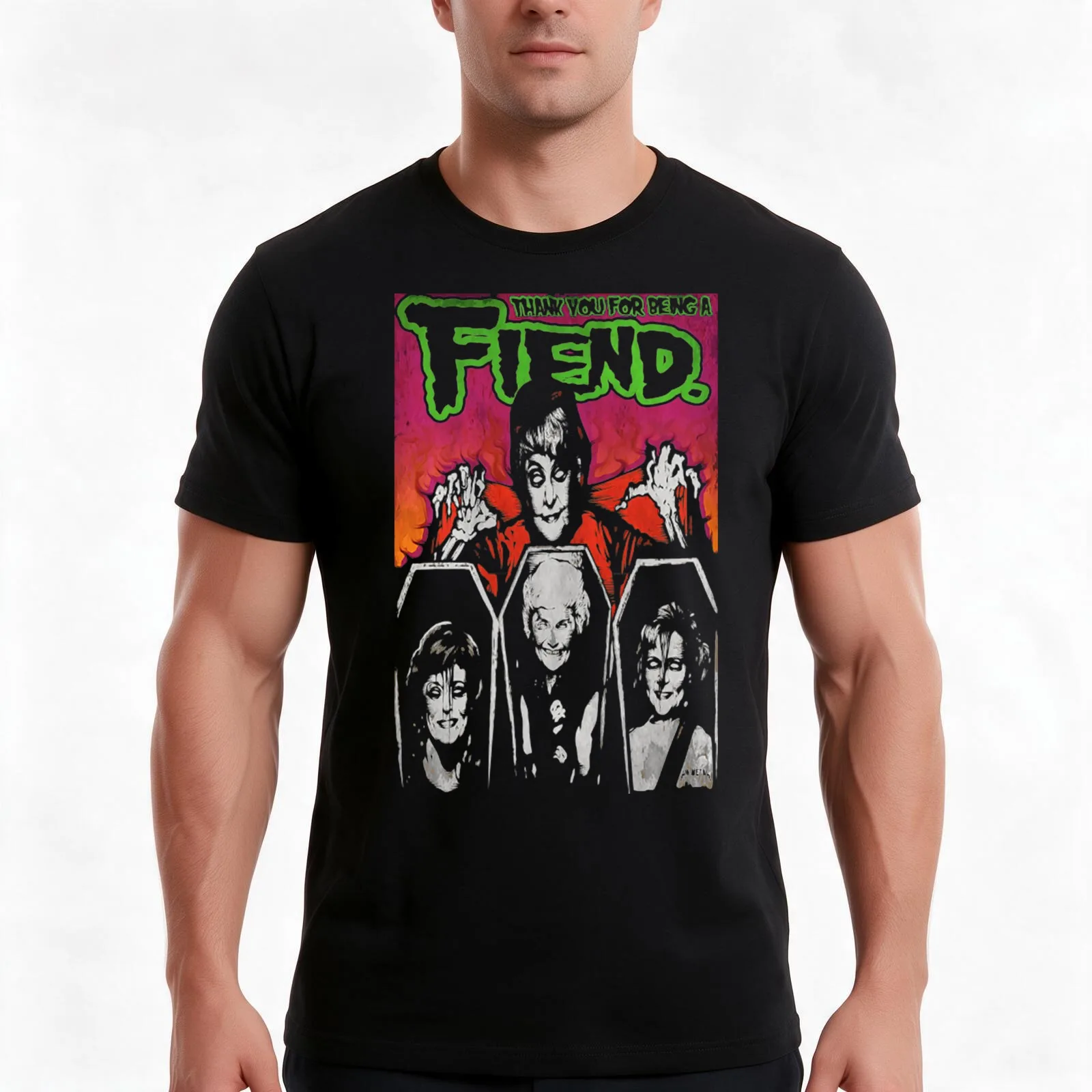 Thank you for being a fiend T-Shirt Summer Casual Cotton Tee Oversized Streetwear Tops Vintage Graphic Print 100% Cotton