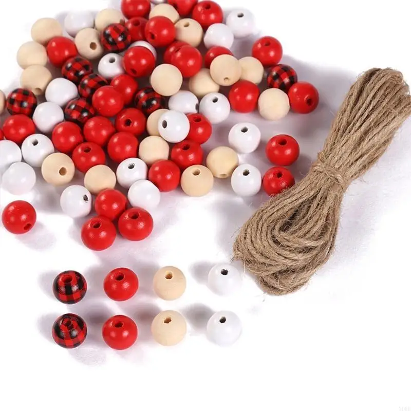 

Halloween Beads Garland Christmas Beads Plaid Beads Rustic Farmhouse Y08E
