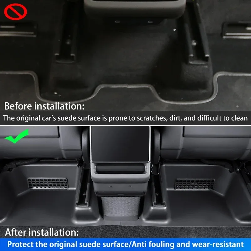 For Tesla Model YL Launch 2026 TPE Under Seat Corner Guard Seat Slide Rails Protector Cover Anti-Kick Decor Flocking Accessories