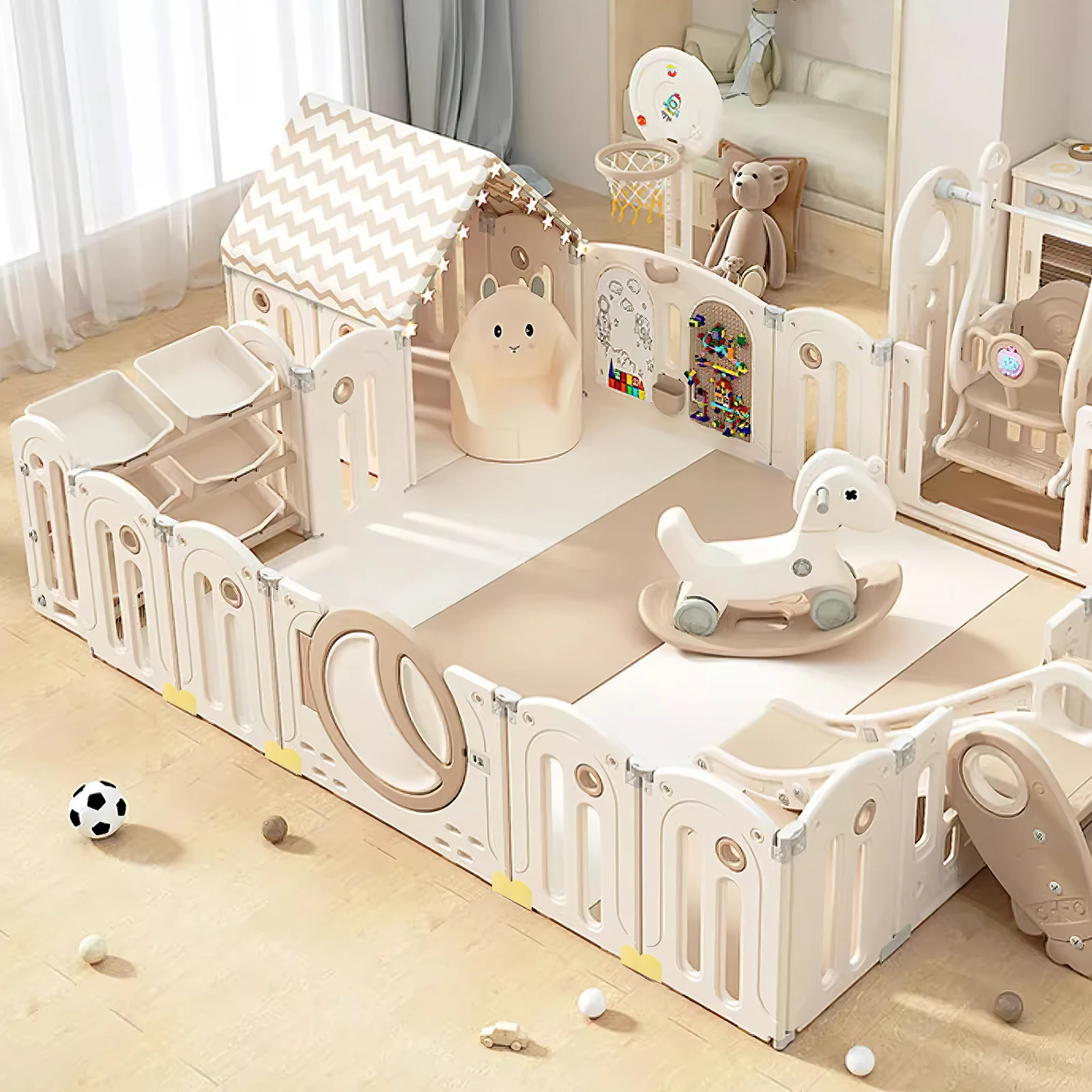 

2 Pcs Baby Fence Stabilizer Durable Plastic Floor Playpen Stabilizer Base Skid Playpen Accessories Proof Design