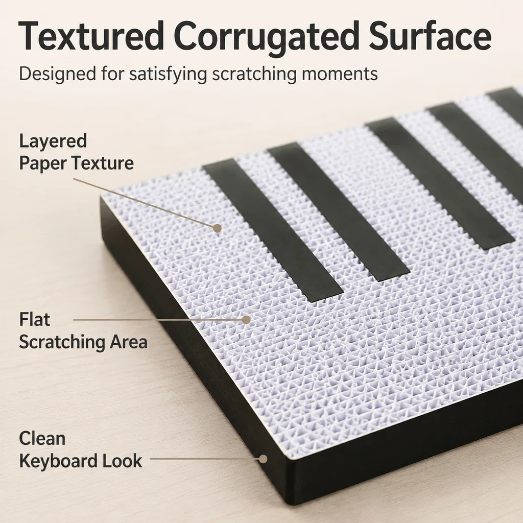 Piano Key Shaped Scratching Enlarged Straight Shaped Scratch Board Durable And Wear Resistant Does Not Shed Debris Cat Toy