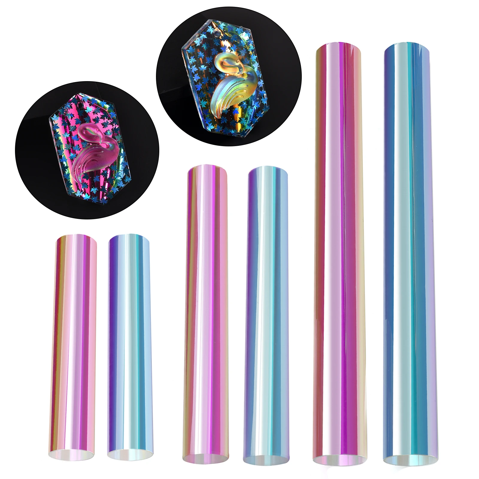 Shiny Laser PET Film Paper For Epoxy Resin Mold Fillings Glass Phantom Nail Art Sticker Decoration Flower Wrapping Paper Foil