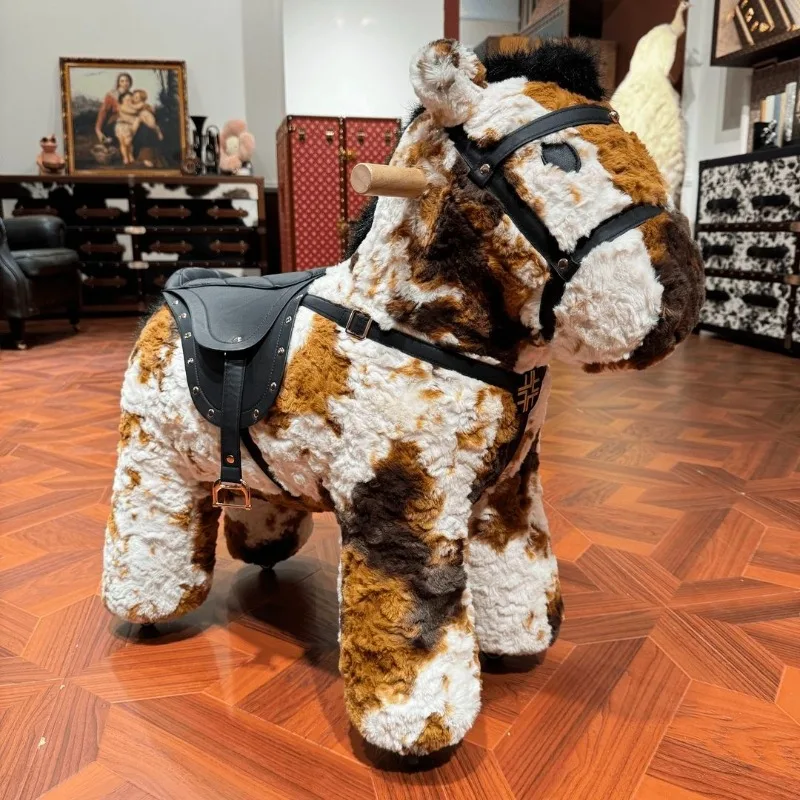 

Children's pony seat pulley living room foal birthday creative modeling rocking seat yo horse orange