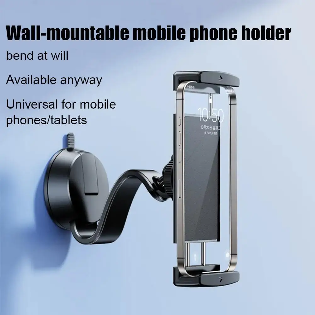 Car Phone Holder Stand Suction Cup Phone Wall Bracket Rotatable Upgrade For Gym Sports Watch TV Clip Bracket For IPhone 