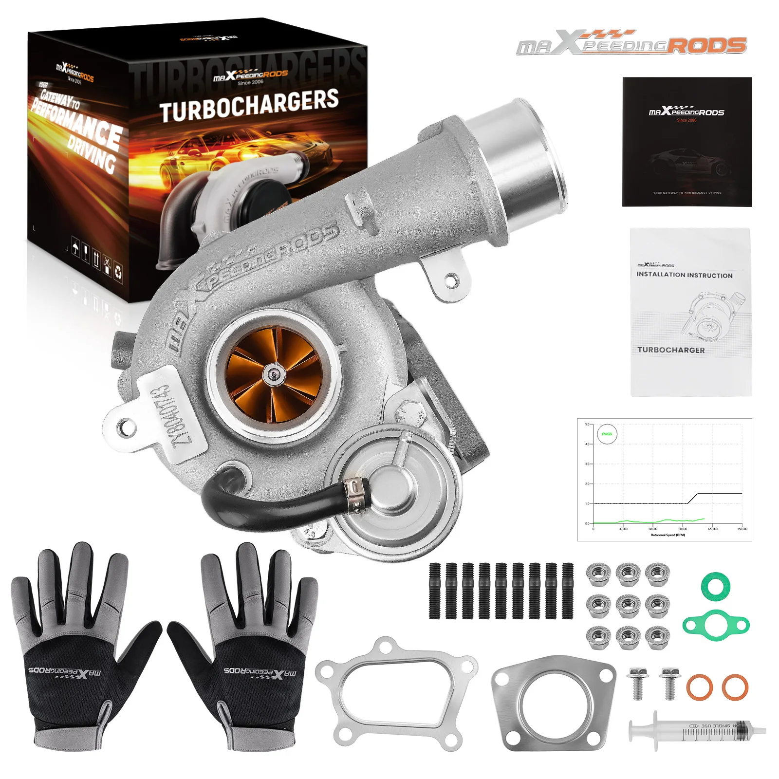For MaXpeedingrods Billet Wheel K0422-582 Turbo Turbocharger Kit for Mazda CX-7 Speed 3/6 2.3L MZR DIS 190kW 258HP 2006-2014