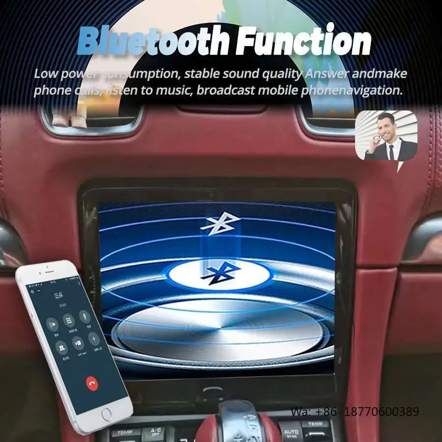 8.4inch Portable Car GPS Multimedia Player for Boxster 911 718 Android15 2012-2016 1 Year -enabled Wireless CarPlay