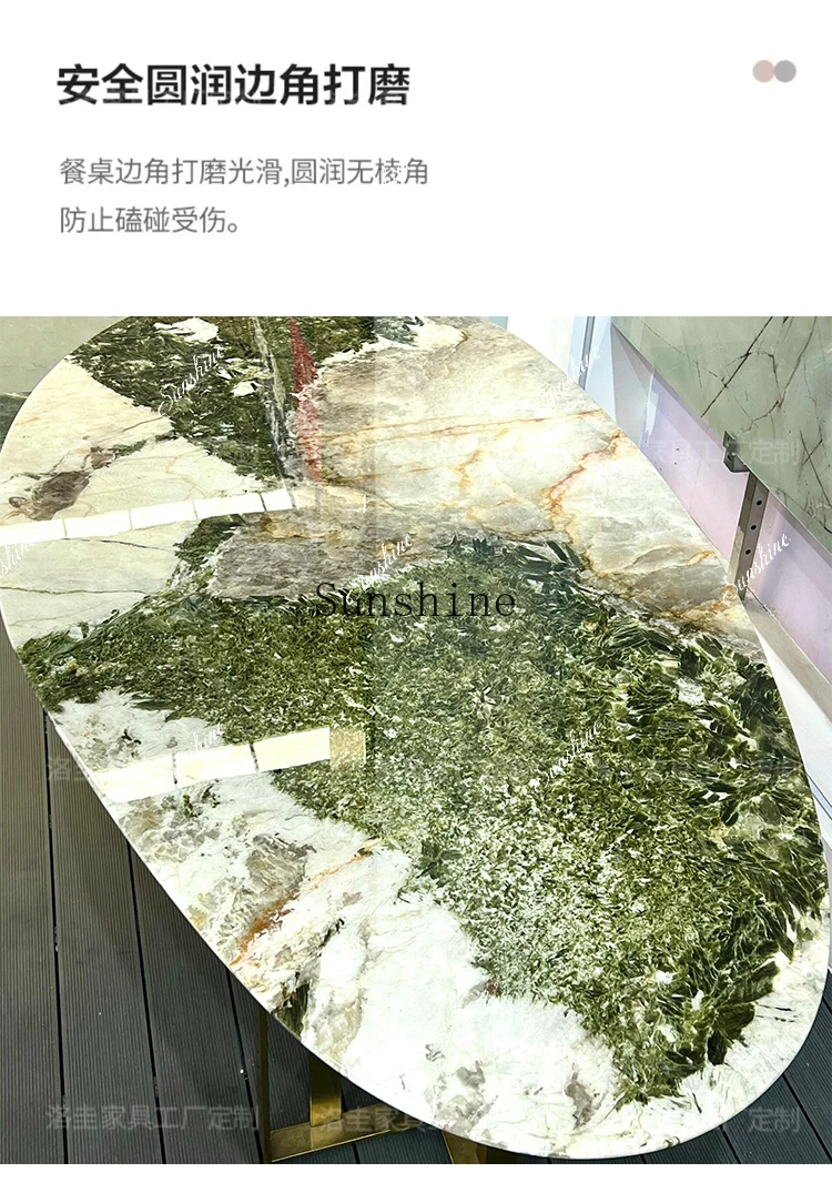 High-end atmospheric Italian light luxury water drop shape marble dining table  FT