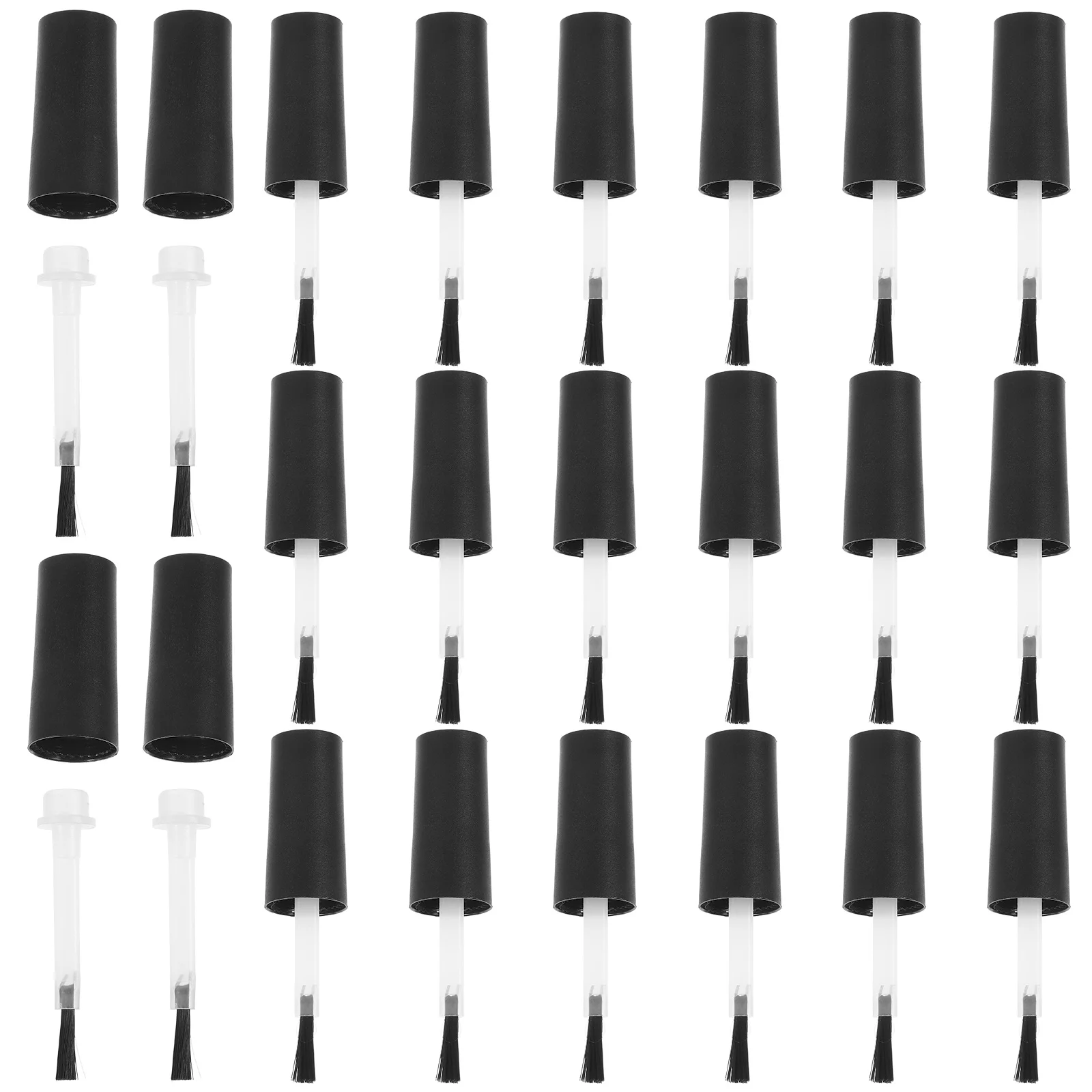 20 قطعة من أغطية فرشاة زجاجات طلاء الأظافر بديلة لزجاجات طلاء الأظافر السائلة الفارغة، فرشاة قبضة مريحة #5