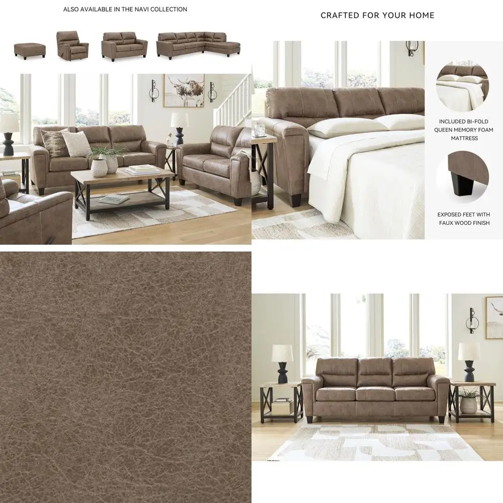 Queen Size Sleeper Sofa with Removable Cushions in Chocolate Brown