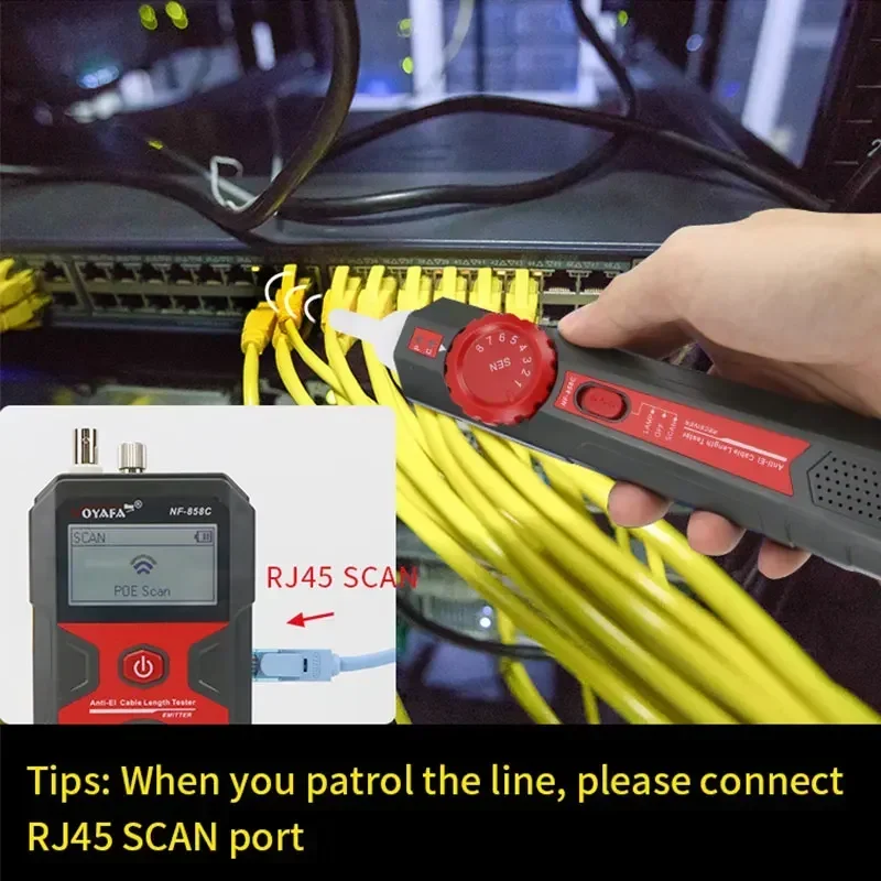 

NOYAFA NF-858C Portable Cable Line Locator Wire Tracker Network Tester with RJ11 RJ45 BNC Support Length Measurement Tool