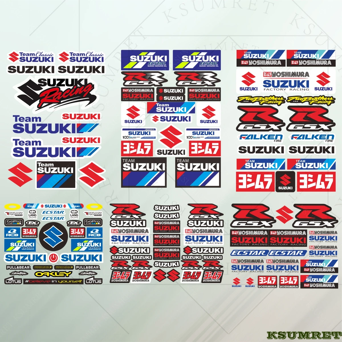 

Виниловые наклейки для мотоцикла Suzuki, наклейка с логотипом на шлем, комплект эмблемы на бак, водонепроницаемый