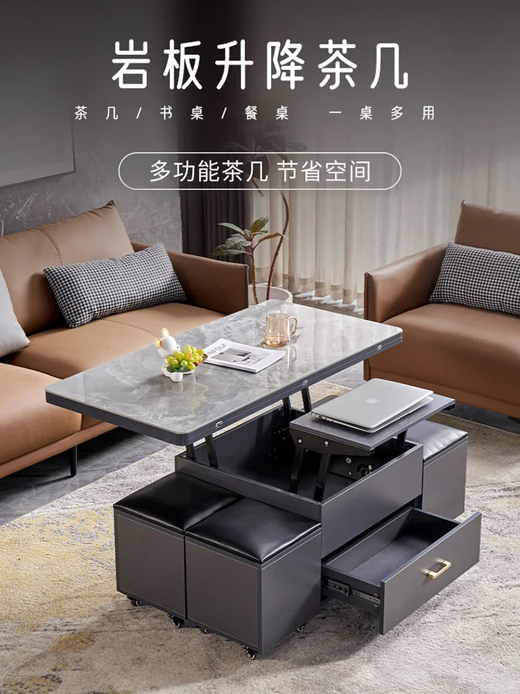 Small apartment two-in-one folding movable multi-function variable dining table dual-purpose integrated