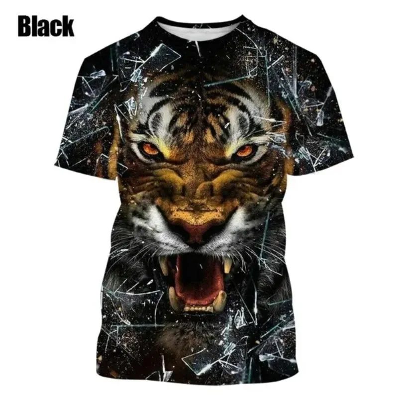 Animal Tiger 3d Printed T-shirt Men's Personality Summer Tops Casual Tees Harajuku Streetwear T-shirt Men's Clothing Cosplay