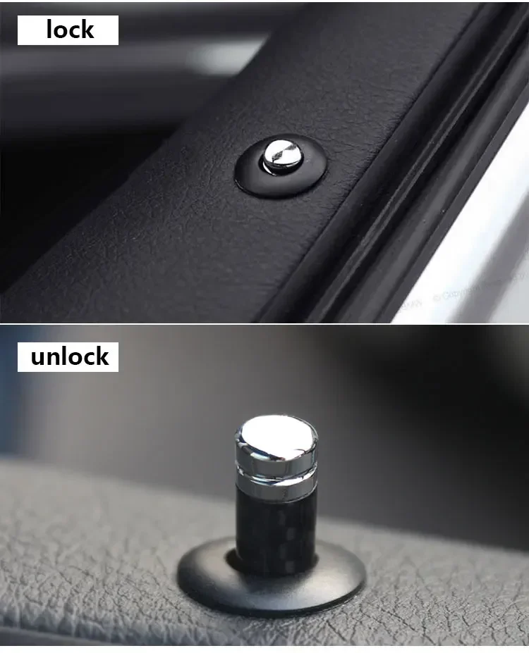 Carbon Fiber Door Lock Caps Pin for Volkswagen VW Rline Sagitar CC Lavida POLO Bora Lamando Passat Golf Santana Jetta