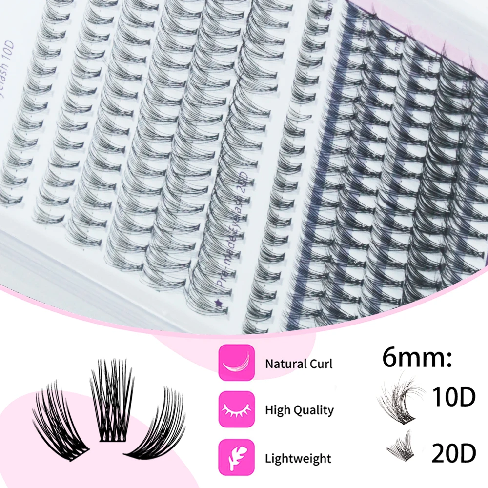 Multipack False Eyelashes Lash Clusters Lengthening Wisps 10D 20D Includes 12 Assorted Lengths Wisps, Contact Lens Friendly